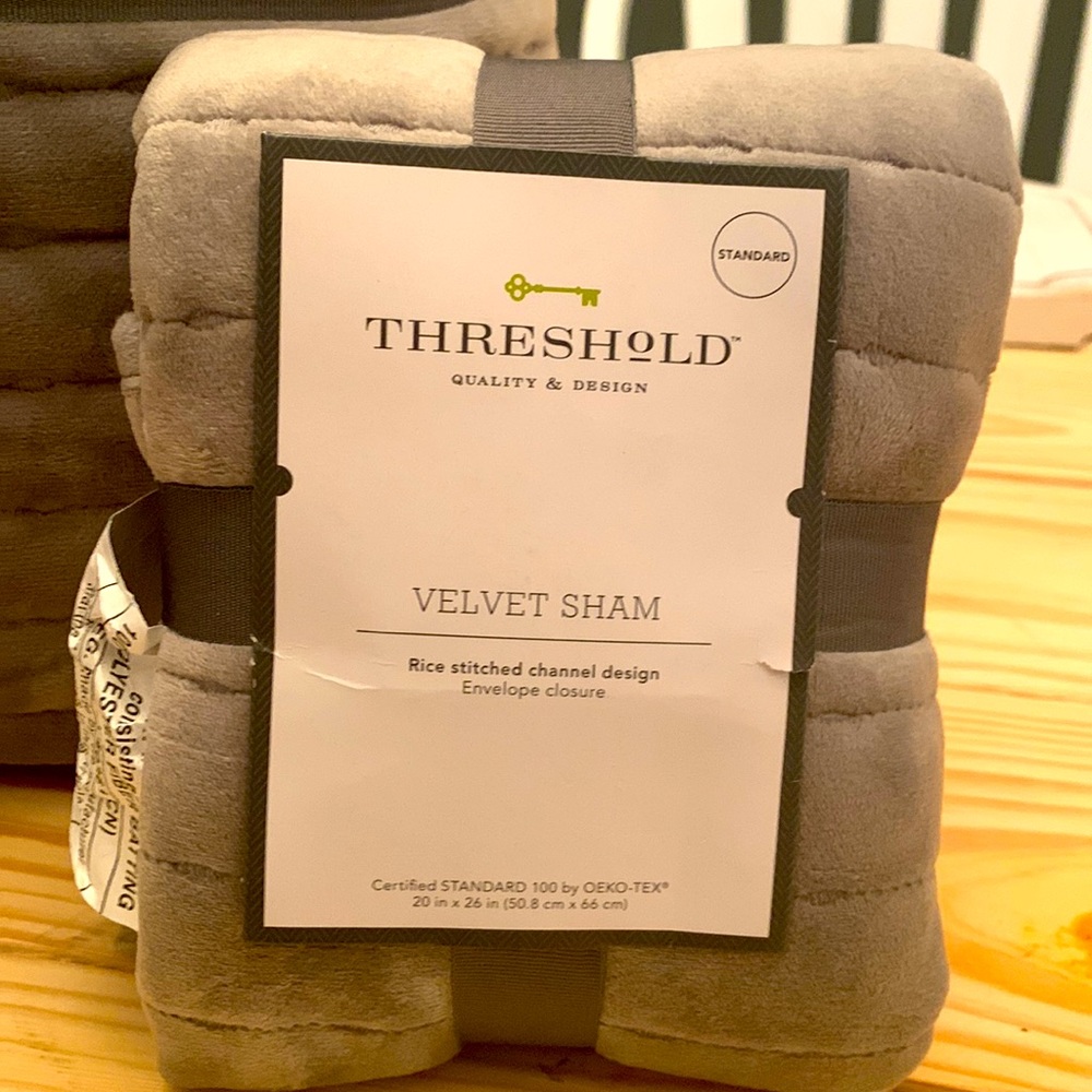 Threshold Gray Velvet Standard Sham
